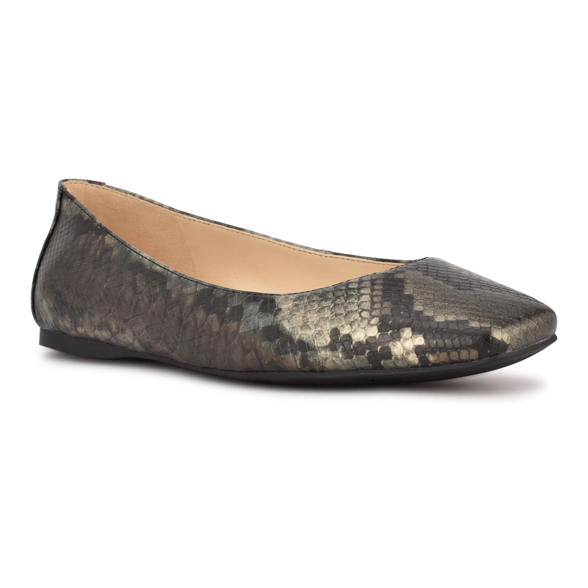 Ballerinas Nine West Alena Square-Toe Mujer Gris Serpent | 4802TBLUQ