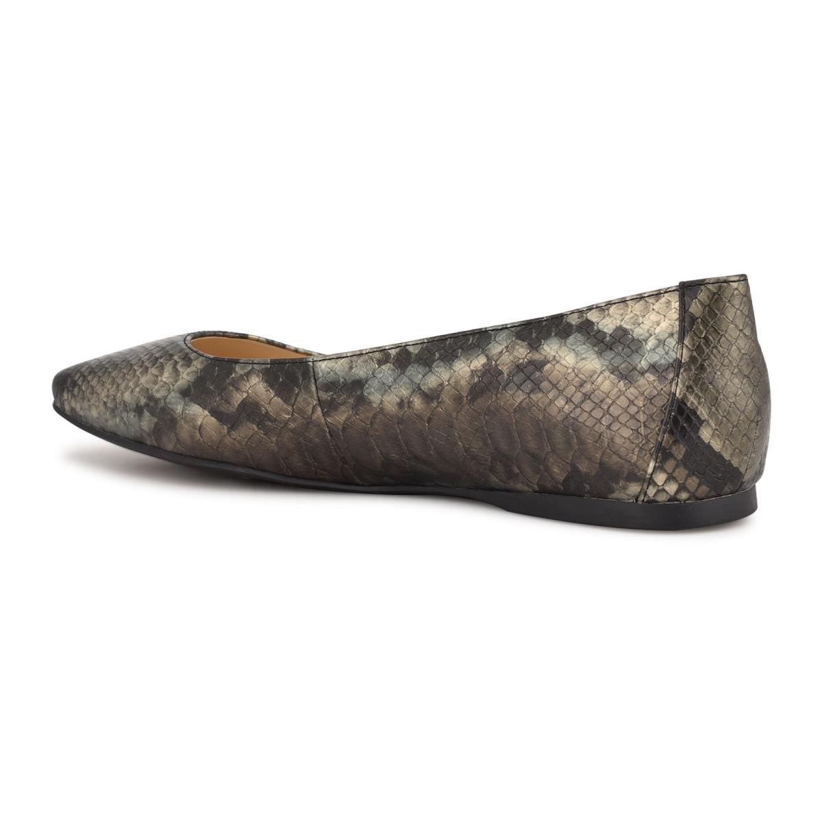 Ballerinas Nine West Alena Square-Toe Mujer Gris Serpent | 4802TBLUQ