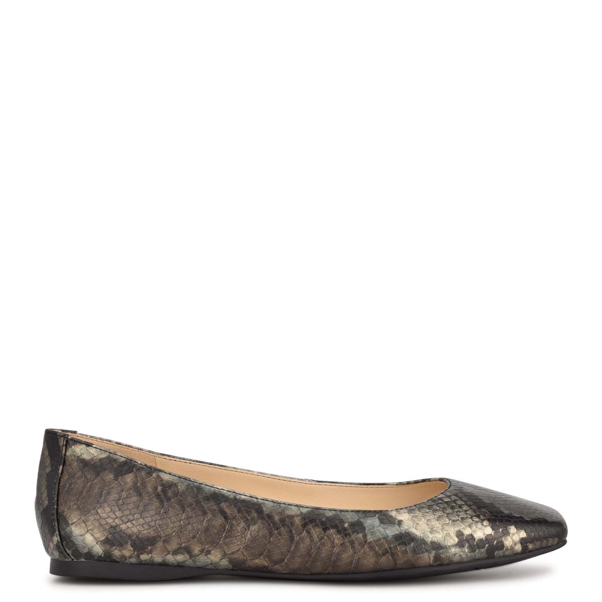 Ballerinas Nine West Alena Square-Toe Mujer Gris Serpent | 4802TBLUQ