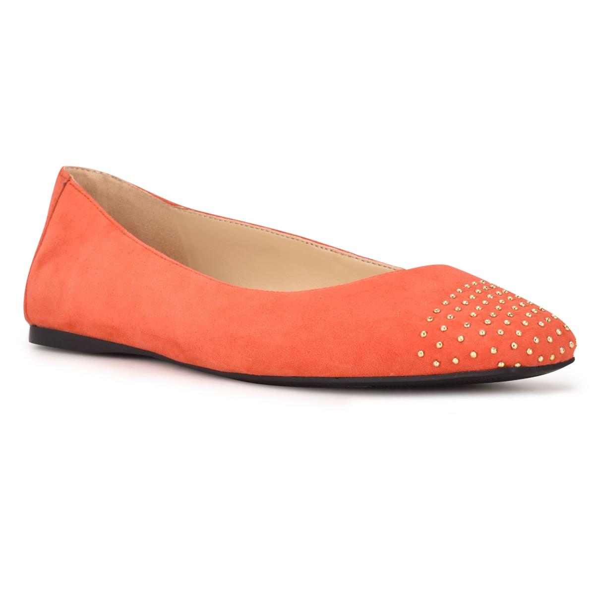 Ballerinas Nine West Aloha Studded Square-Toe Mujer Rojas | 1904SDFPK