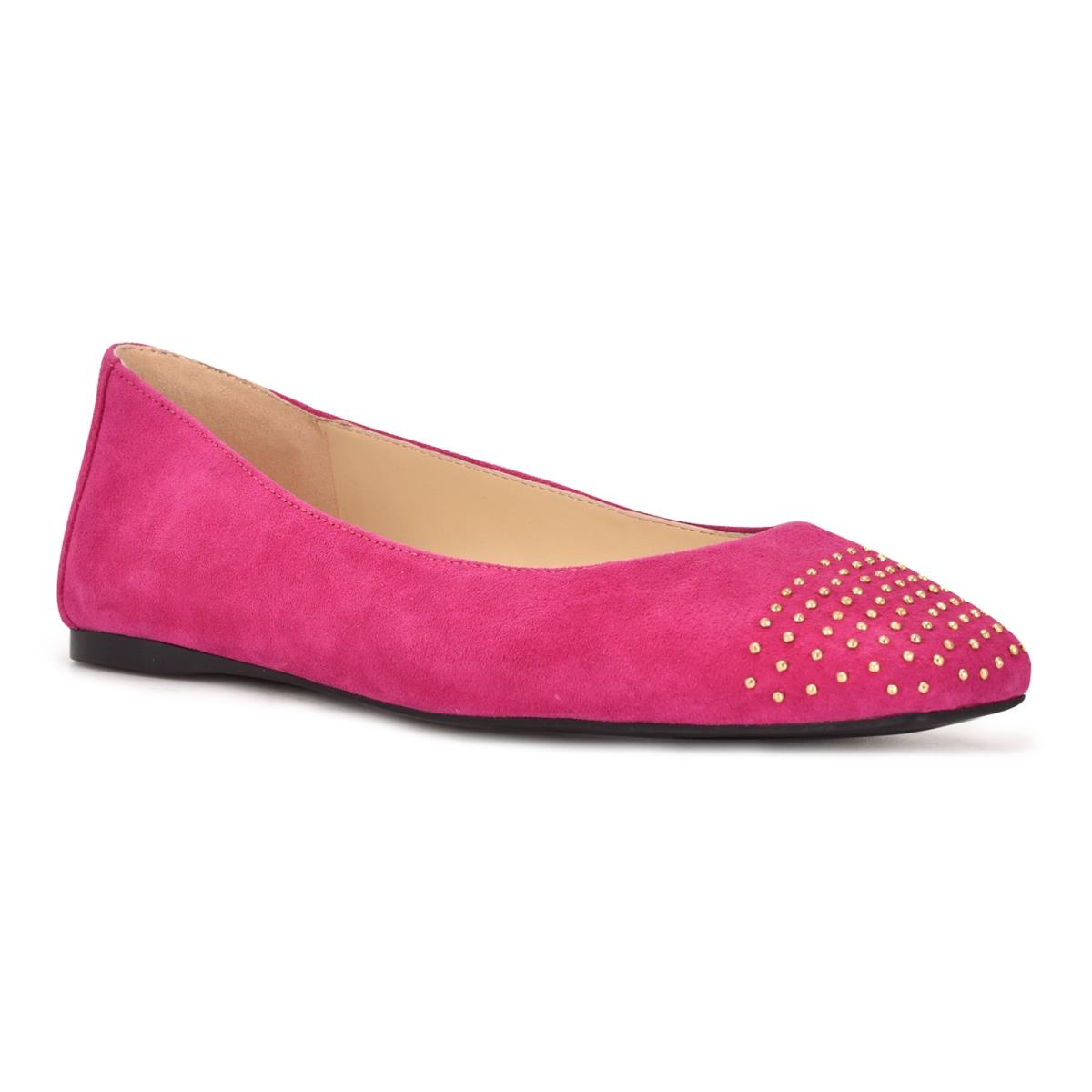 Ballerinas Nine West Aloha Studded Square-Toe Mujer Rosas | 7015FDHSQ