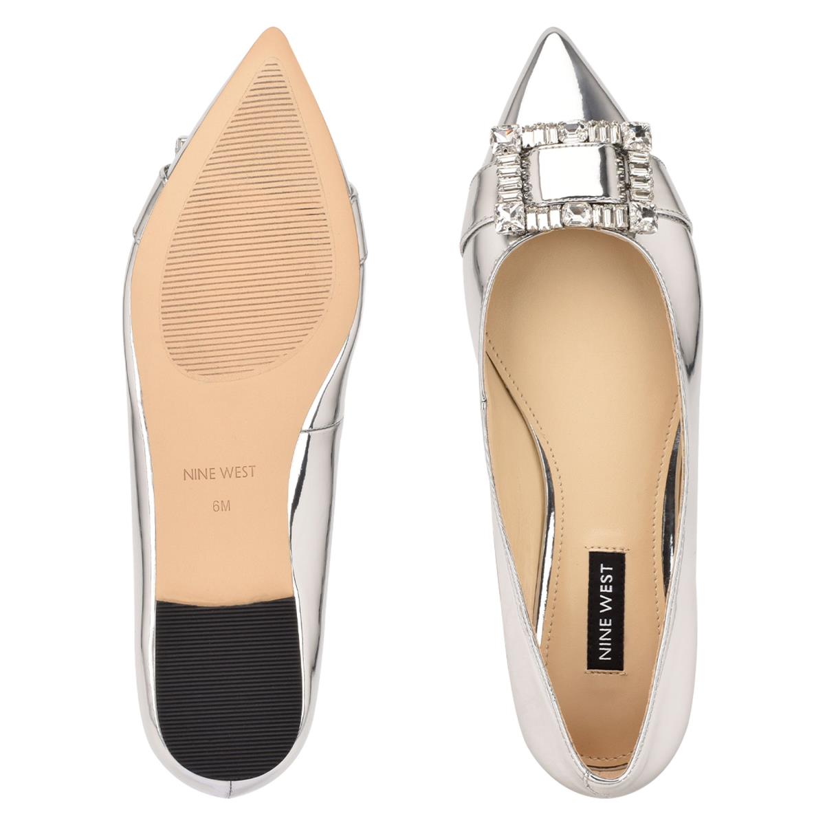 Ballerinas Nine West Behold Dress Mujer Plateadas | 7463GPEVL