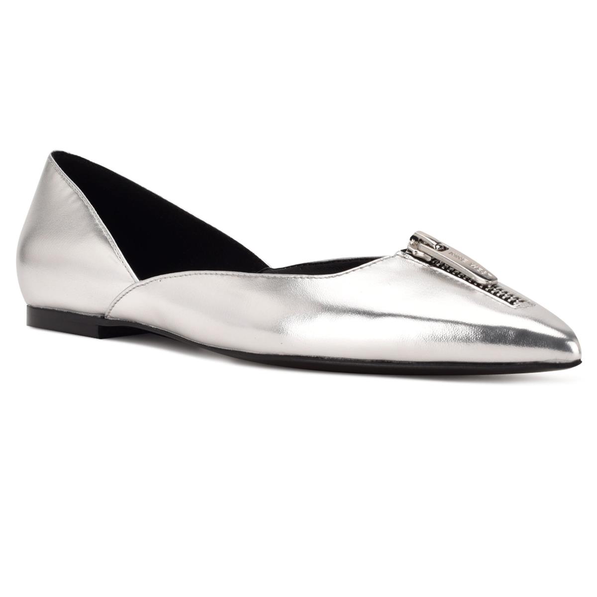 Ballerinas Nine West Brina Pointy Toe Mujer Plateadas | 5921BZLWI