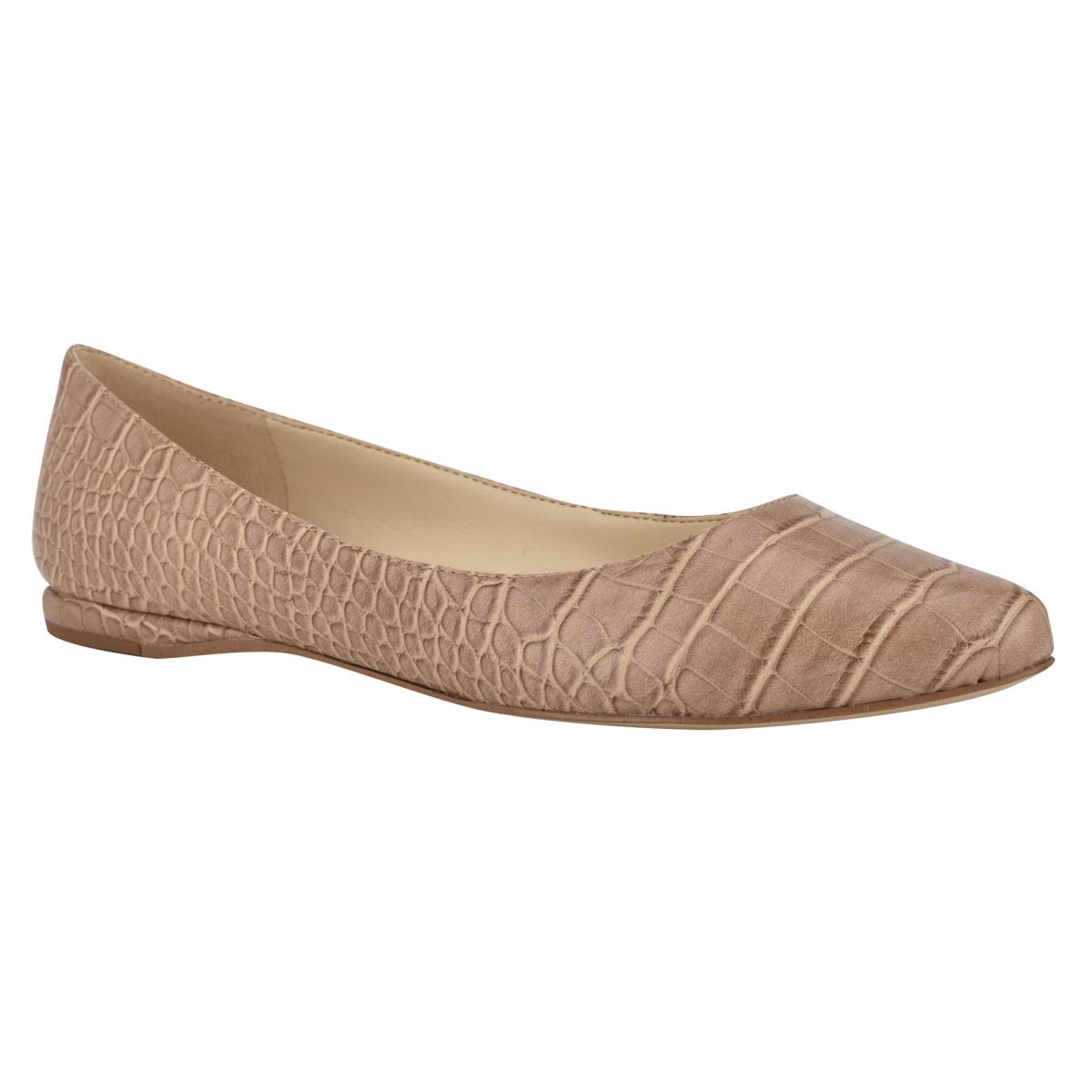 Ballerinas Nine West Speakup Almond Toe Mujer Albaricoque Serpent | 1275JXRGA