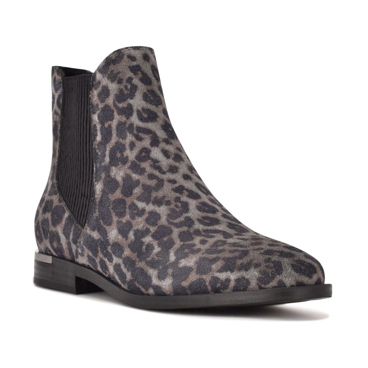 Booties Nine West Agate Chelsea Mujer Gris Leopardo | 3962ACGMF