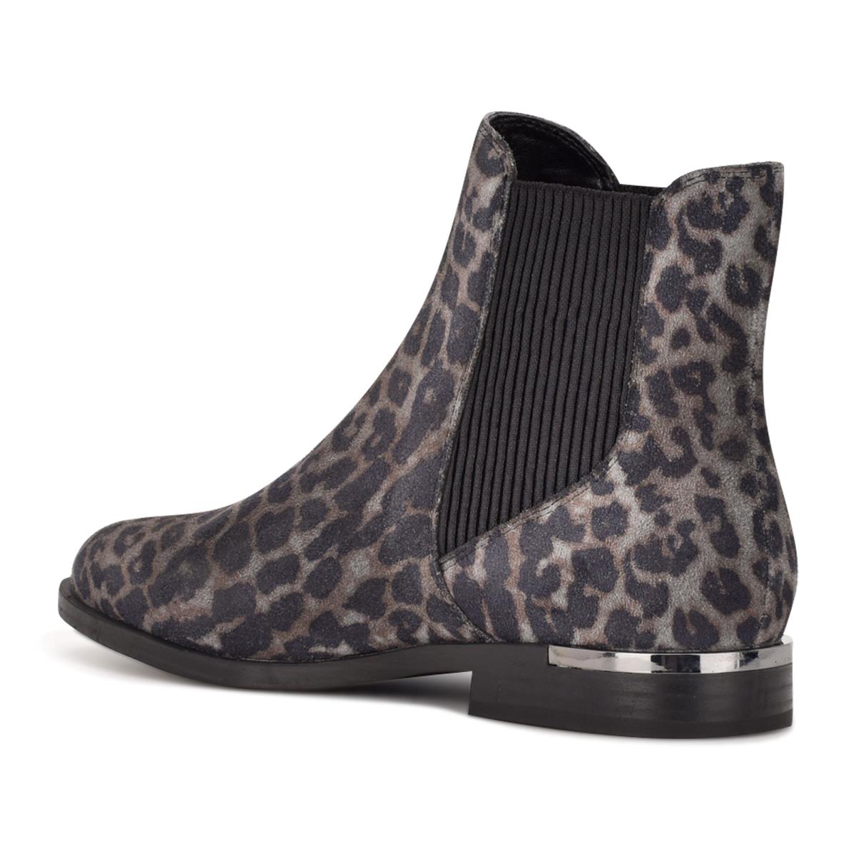 Booties Nine West Agate Chelsea Mujer Gris Leopardo | 3962ACGMF