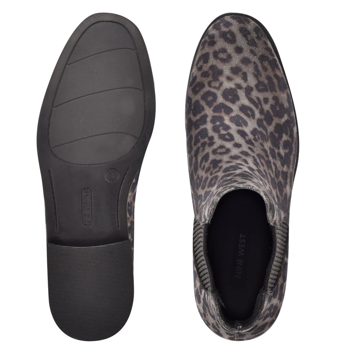 Booties Nine West Agate Chelsea Mujer Gris Leopardo | 3962ACGMF