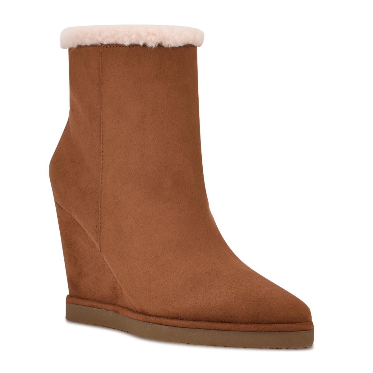 Booties Nine West Apres Wedge Mujer Marrones | 9356CVQNJ