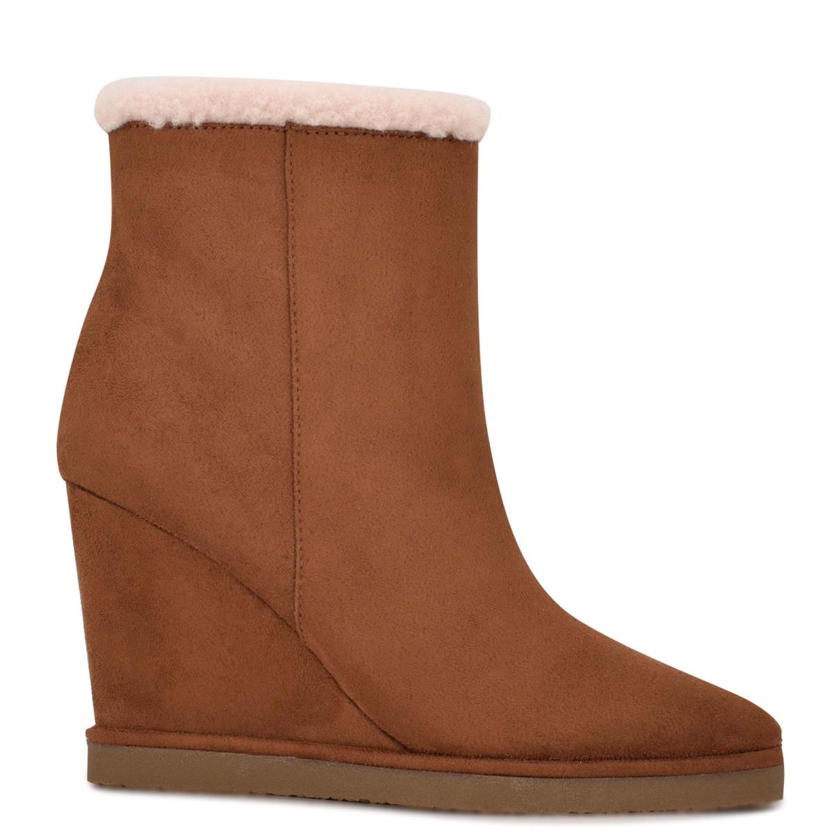 Booties Nine West Apres Wedge Mujer Marrones | 9356CVQNJ