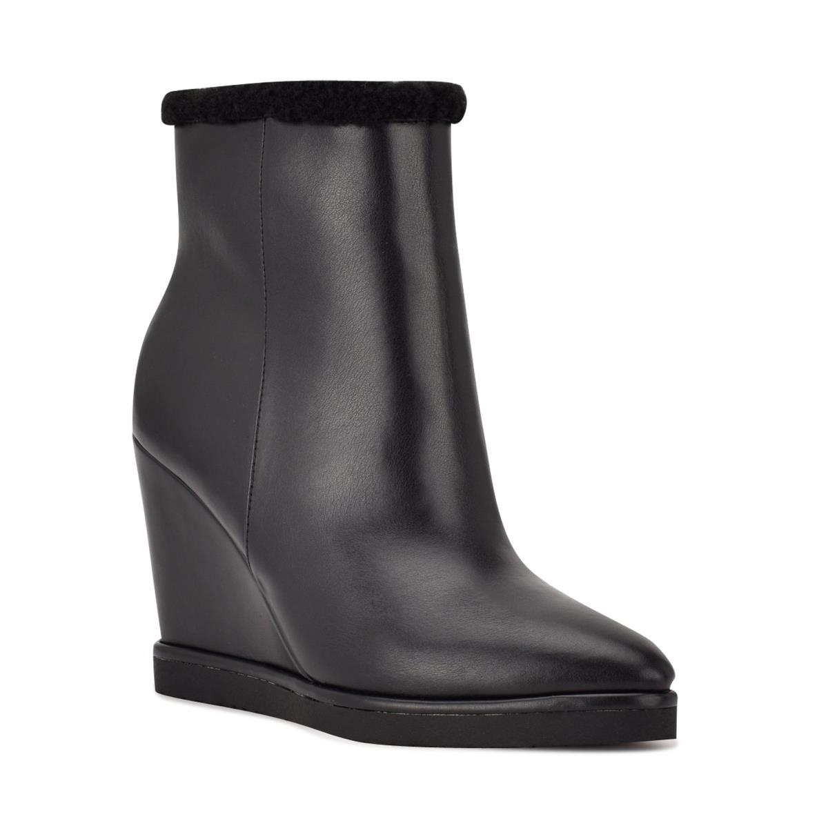 Booties Nine West Apres Wedge Mujer Negras | 0312DYNLZ