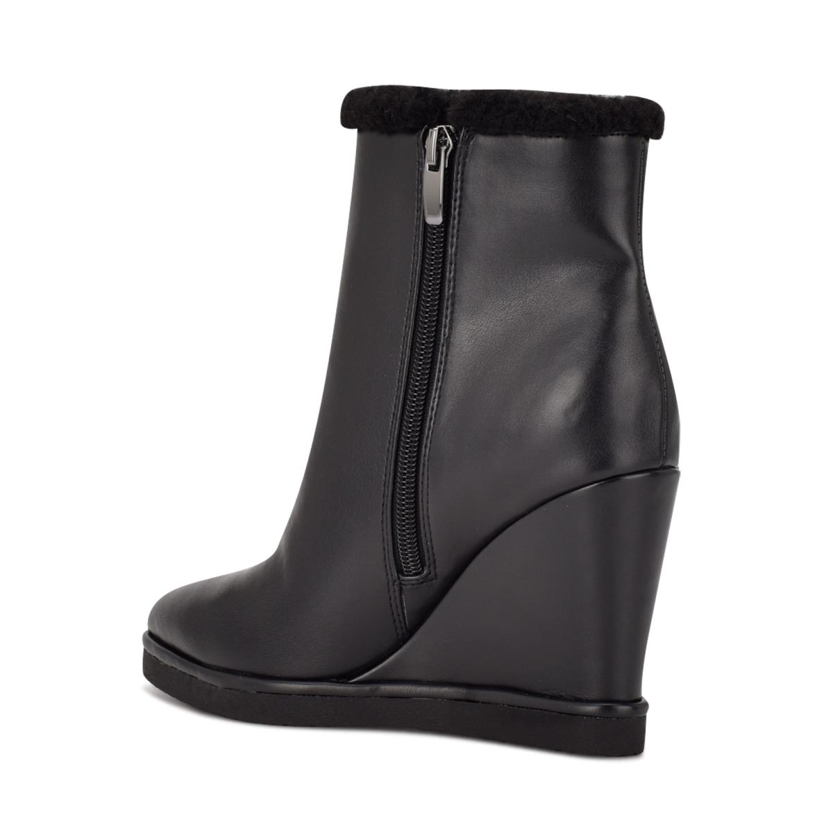 Booties Nine West Apres Wedge Mujer Negras | 0312DYNLZ