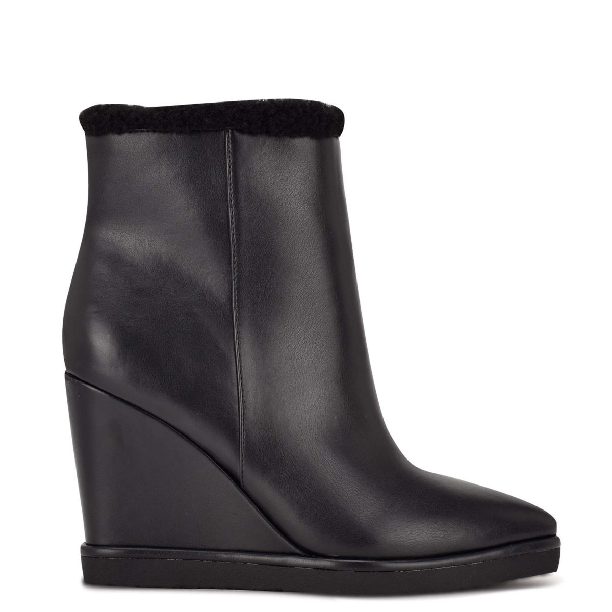 Booties Nine West Apres Wedge Mujer Negras | 0312DYNLZ