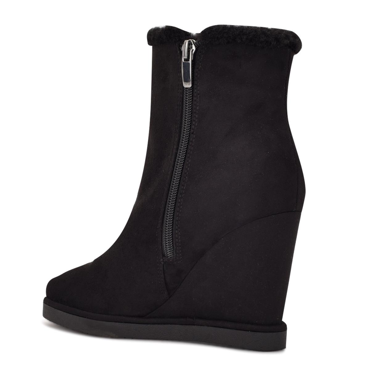 Booties Nine West Apres Wedge Mujer Negras | 5417AHDTV