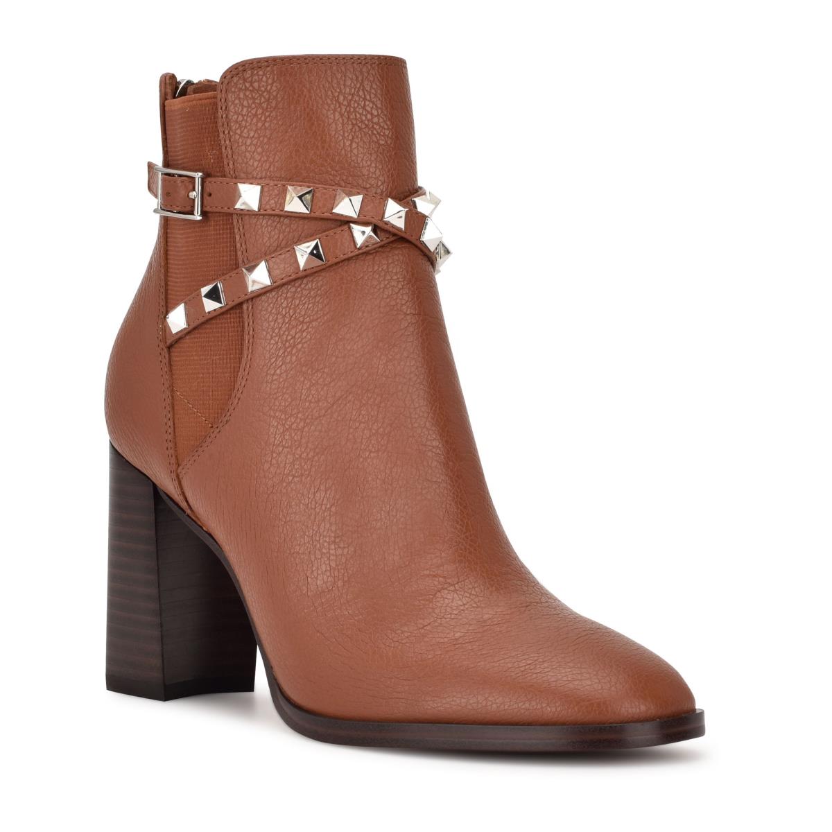 Booties Nine West Donda Heeled Mujer Cafe | 0813FGXPN