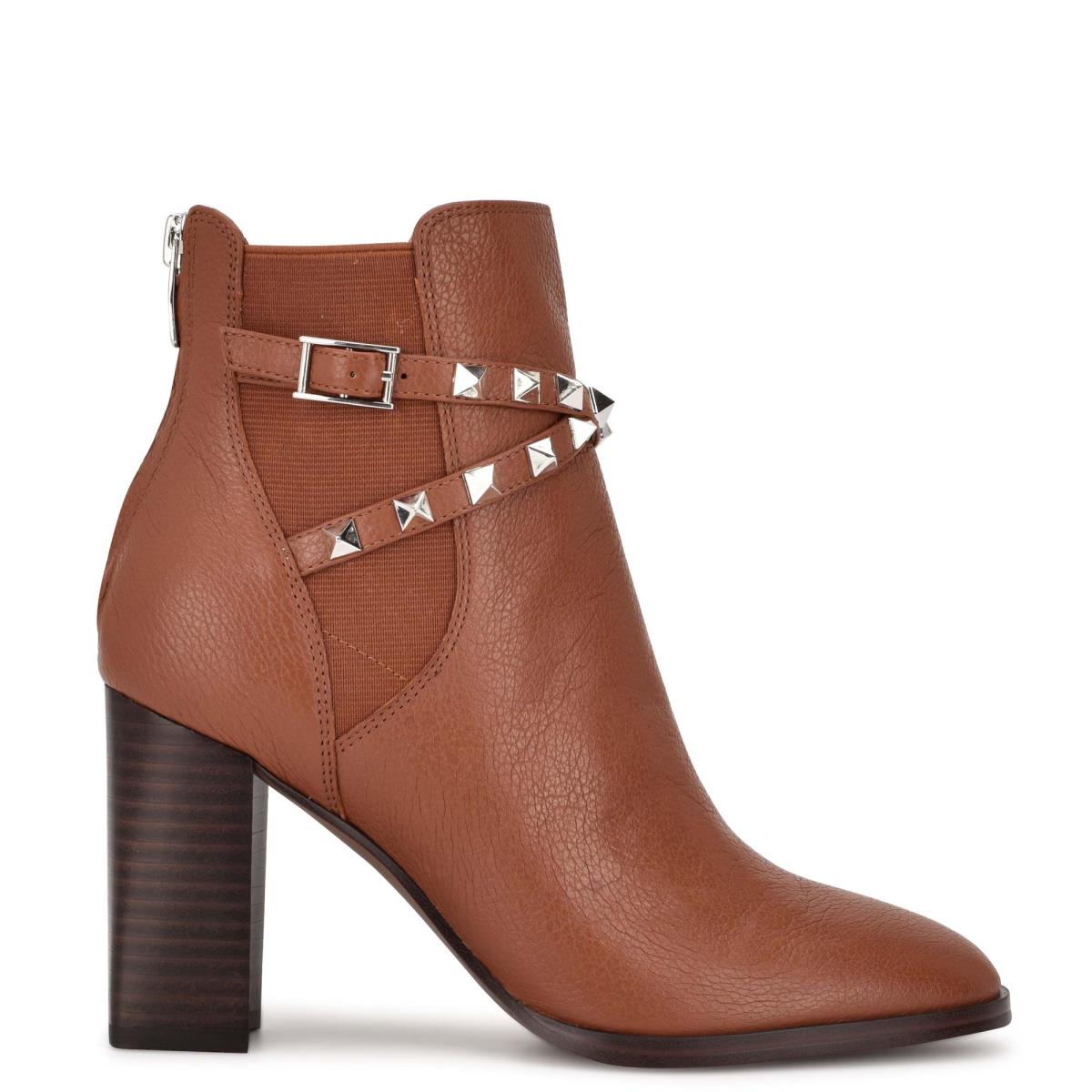 Booties Nine West Donda Heeled Mujer Cafe | 0813FGXPN