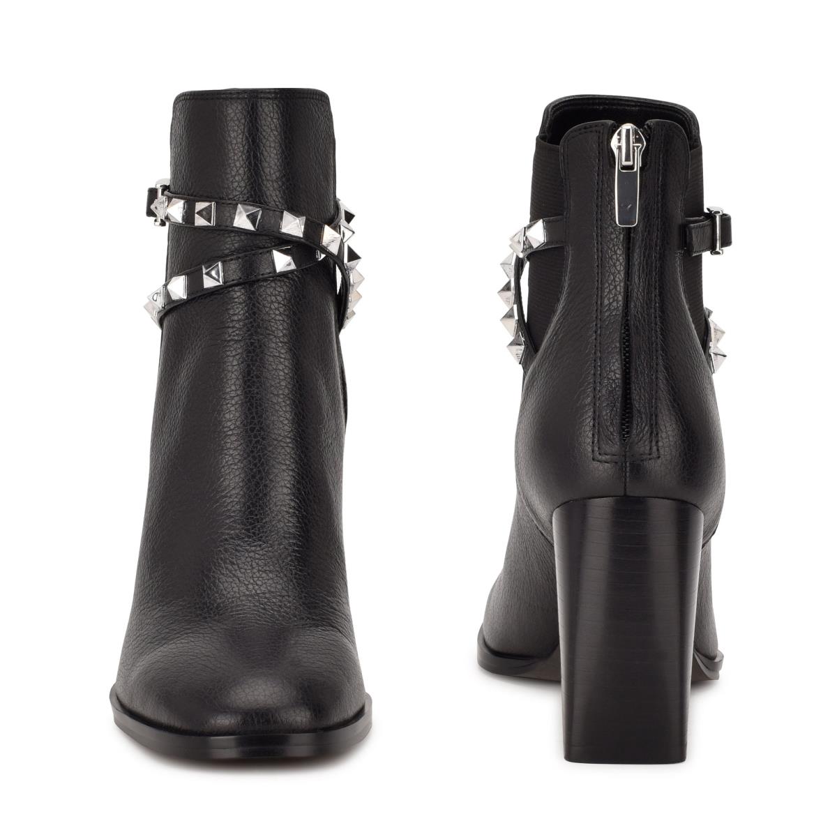 Booties Nine West Donda Heeled Mujer Negras | 7163GWJYX