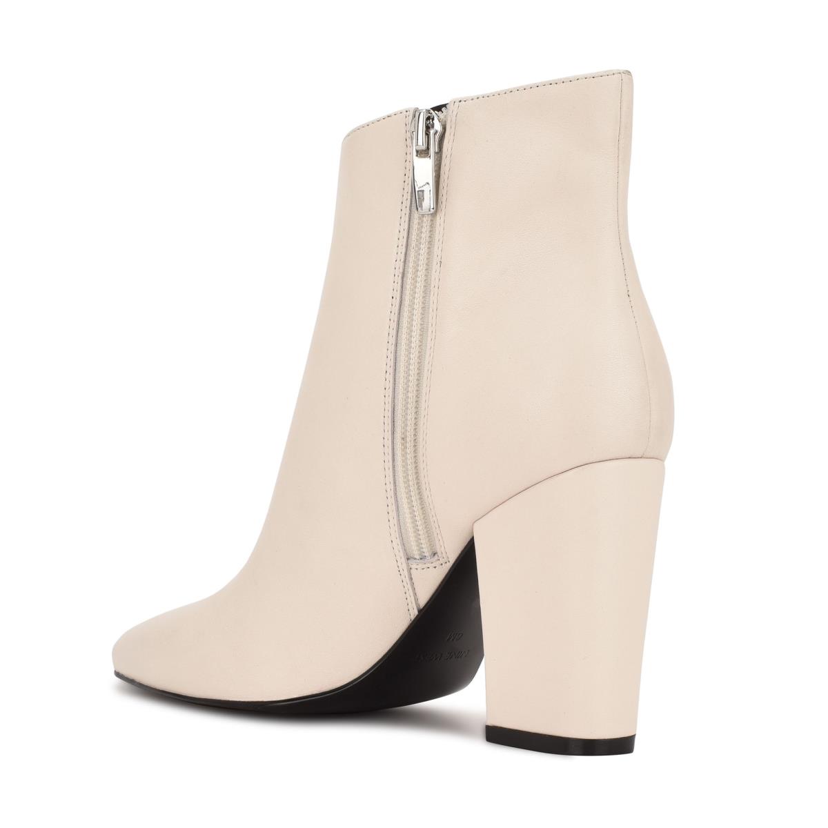 Booties Nine West Glorya Heeled Mujer Creme | 7093SKPQO