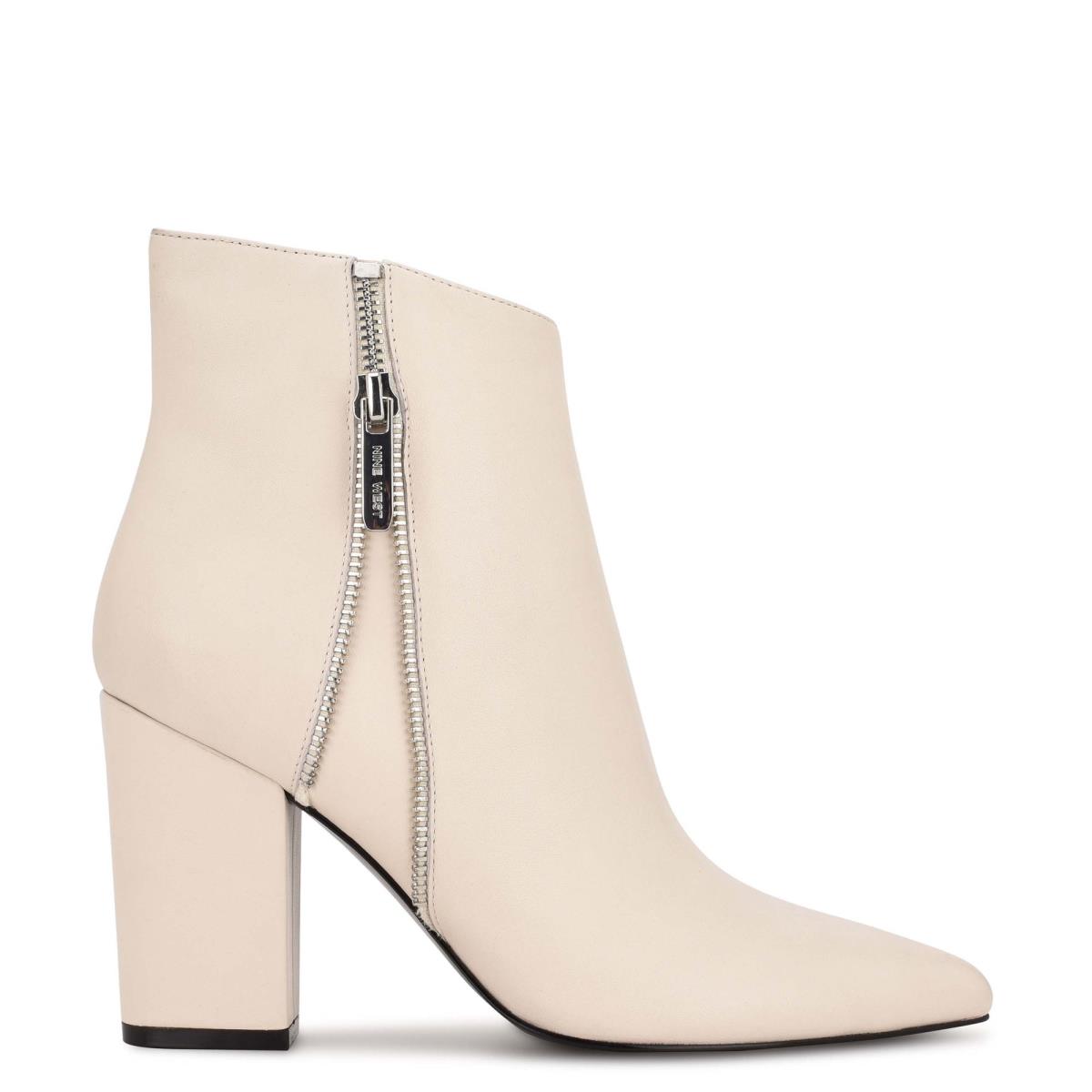 Booties Nine West Glorya Heeled Mujer Creme | 7093SKPQO