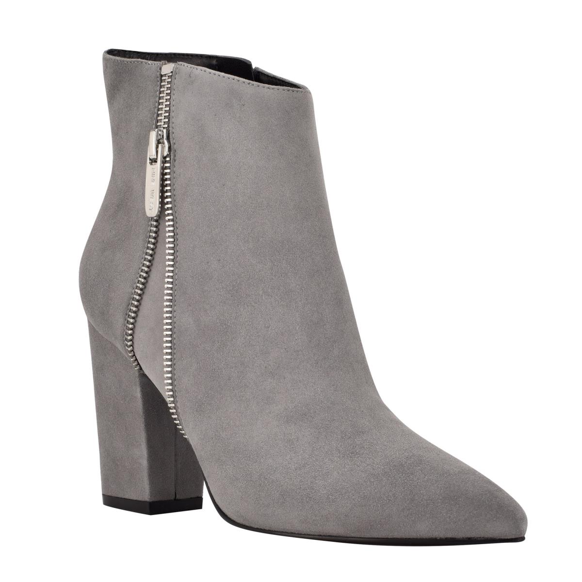 Booties Nine West Glorya Heeled Mujer Gris | 7864RYPMD