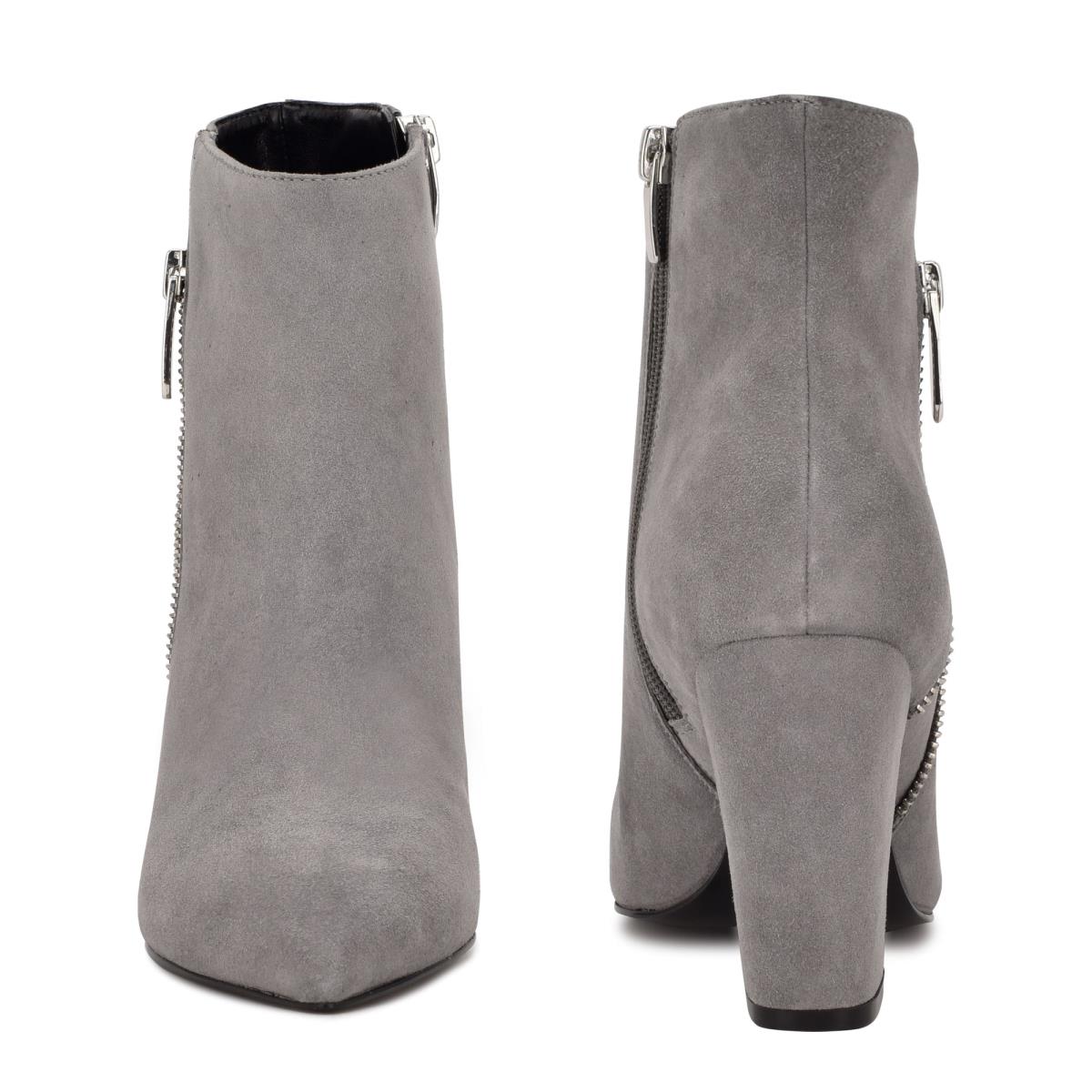 Booties Nine West Glorya Heeled Mujer Gris | 7864RYPMD