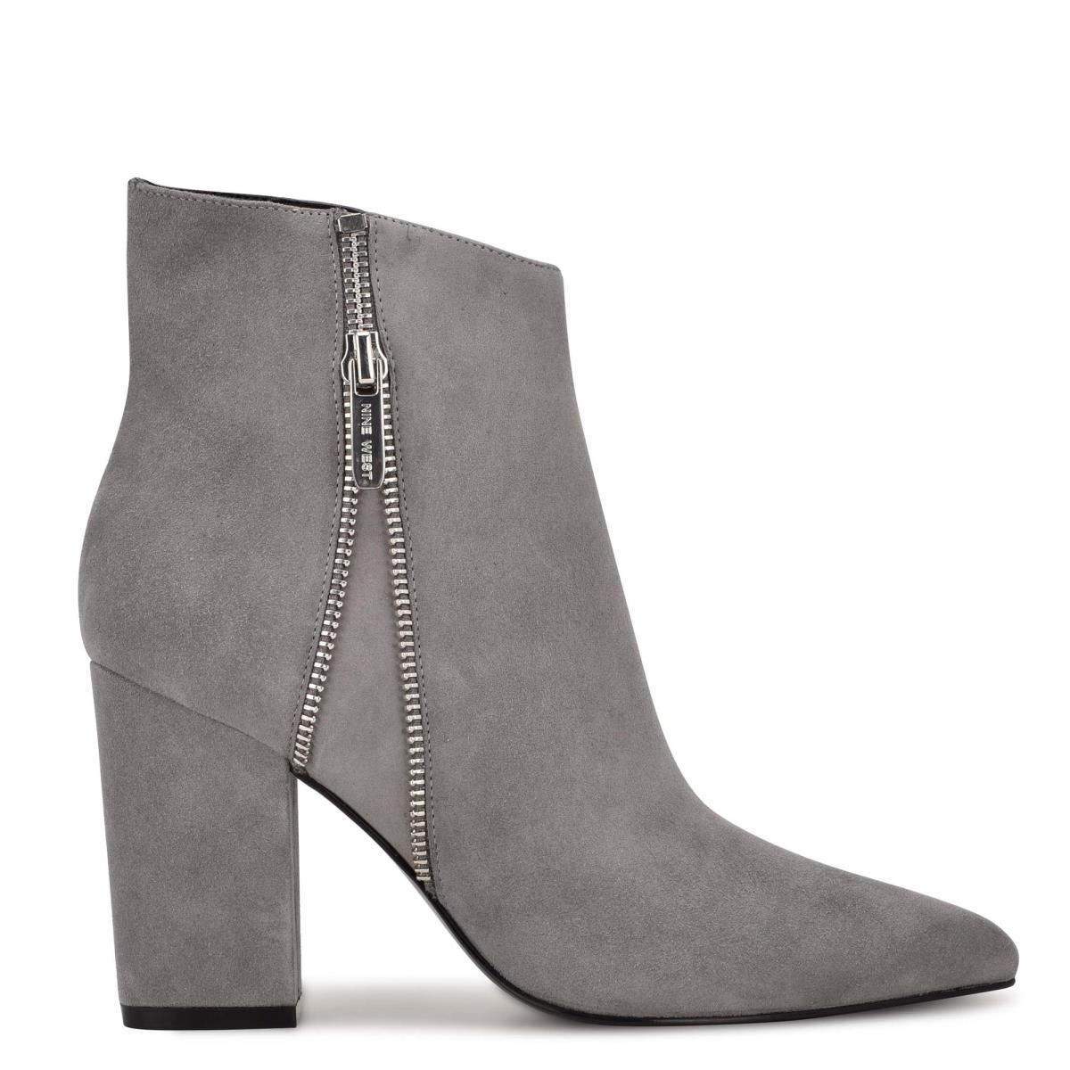 Booties Nine West Glorya Heeled Mujer Gris | 7864RYPMD