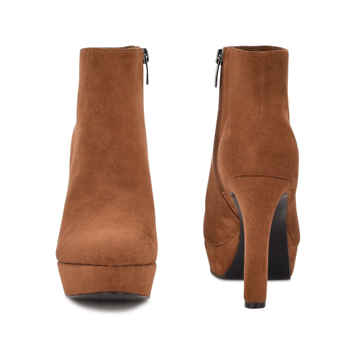 Booties Nine West Glowup Platform Mujer Marrones | 1705JKYCT