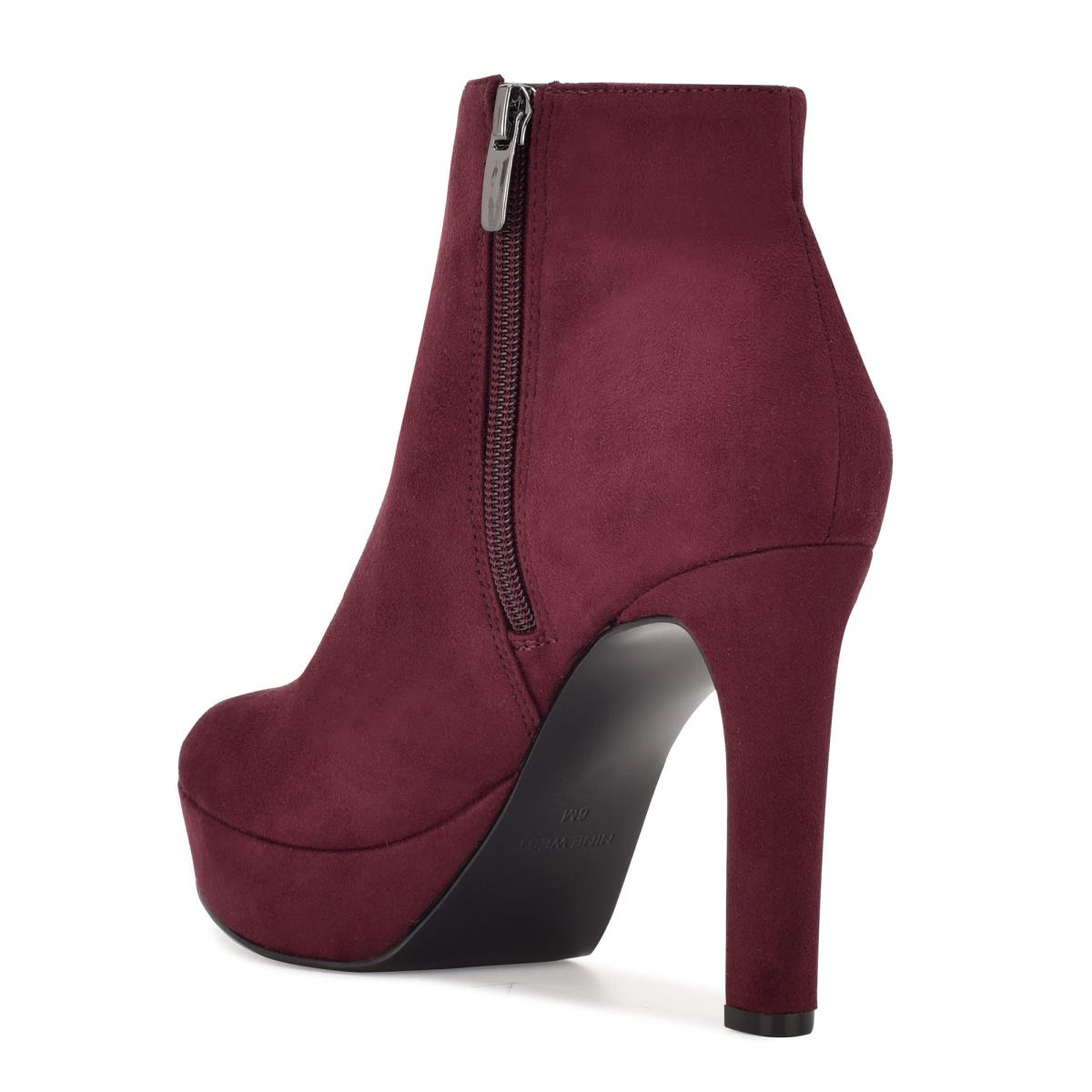 Booties Nine West Glowup Platform Mujer Burdeos | 5438AHGLF