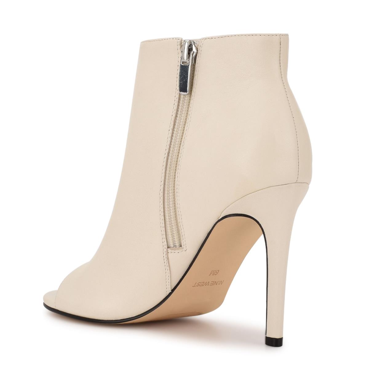 Booties Nine West Izip Peep toe Mujer Creme | 4370WINGS