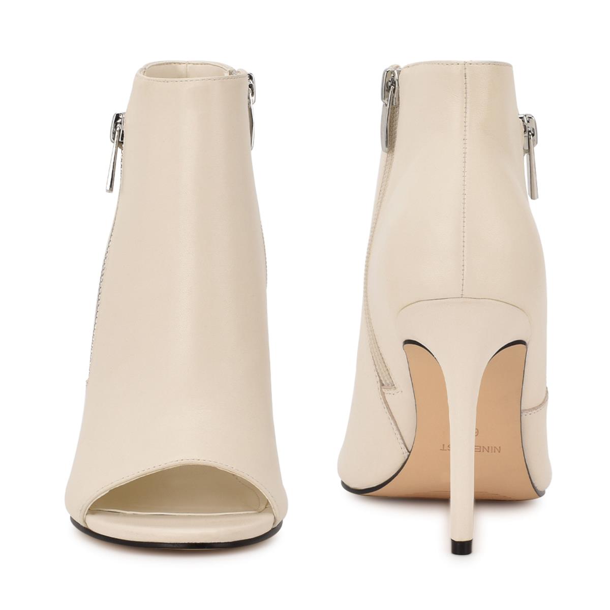 Booties Nine West Izip Peep toe Mujer Creme | 4370WINGS