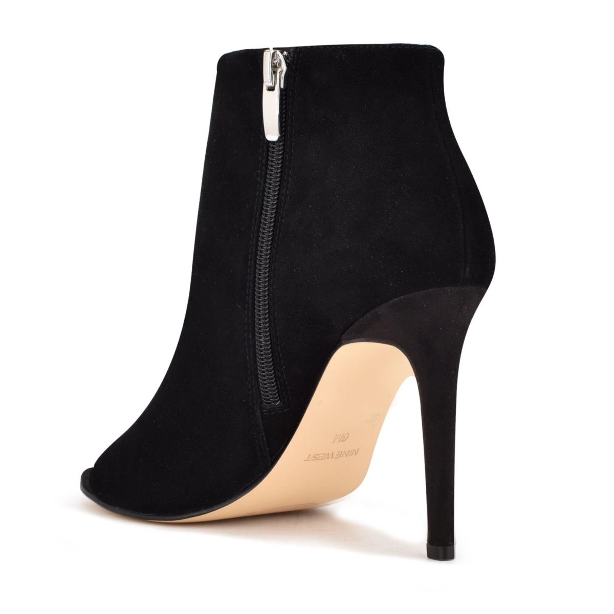 Booties Nine West Izip Peep toe Mujer Negras | 2318GMNVH