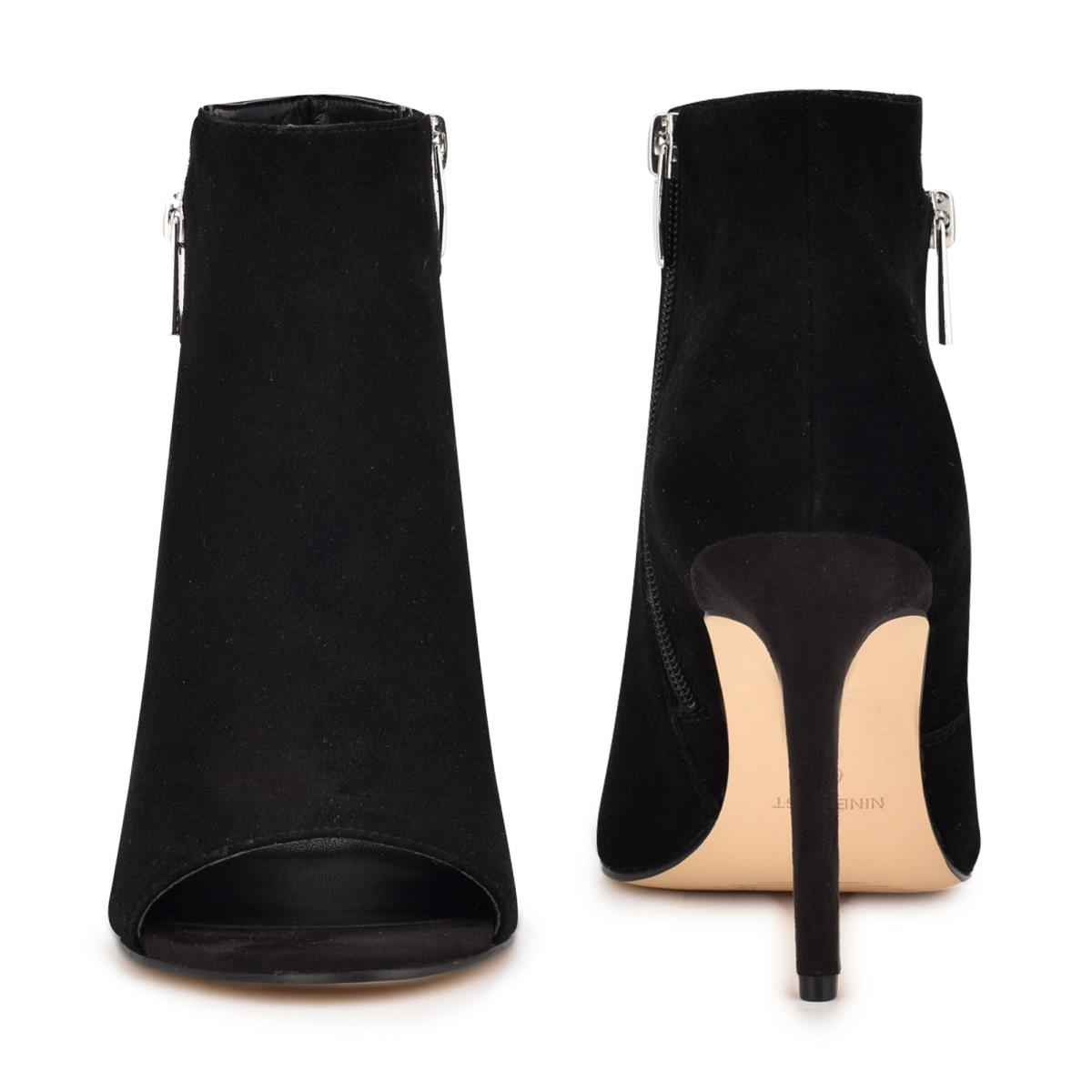 Booties Nine West Izip Peep toe Mujer Negras | 2318GMNVH