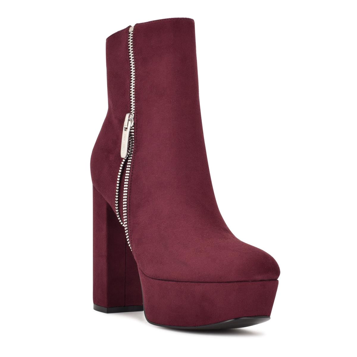 Booties Nine West Kerri Platform Mujer Burdeos | 3905GZMAQ