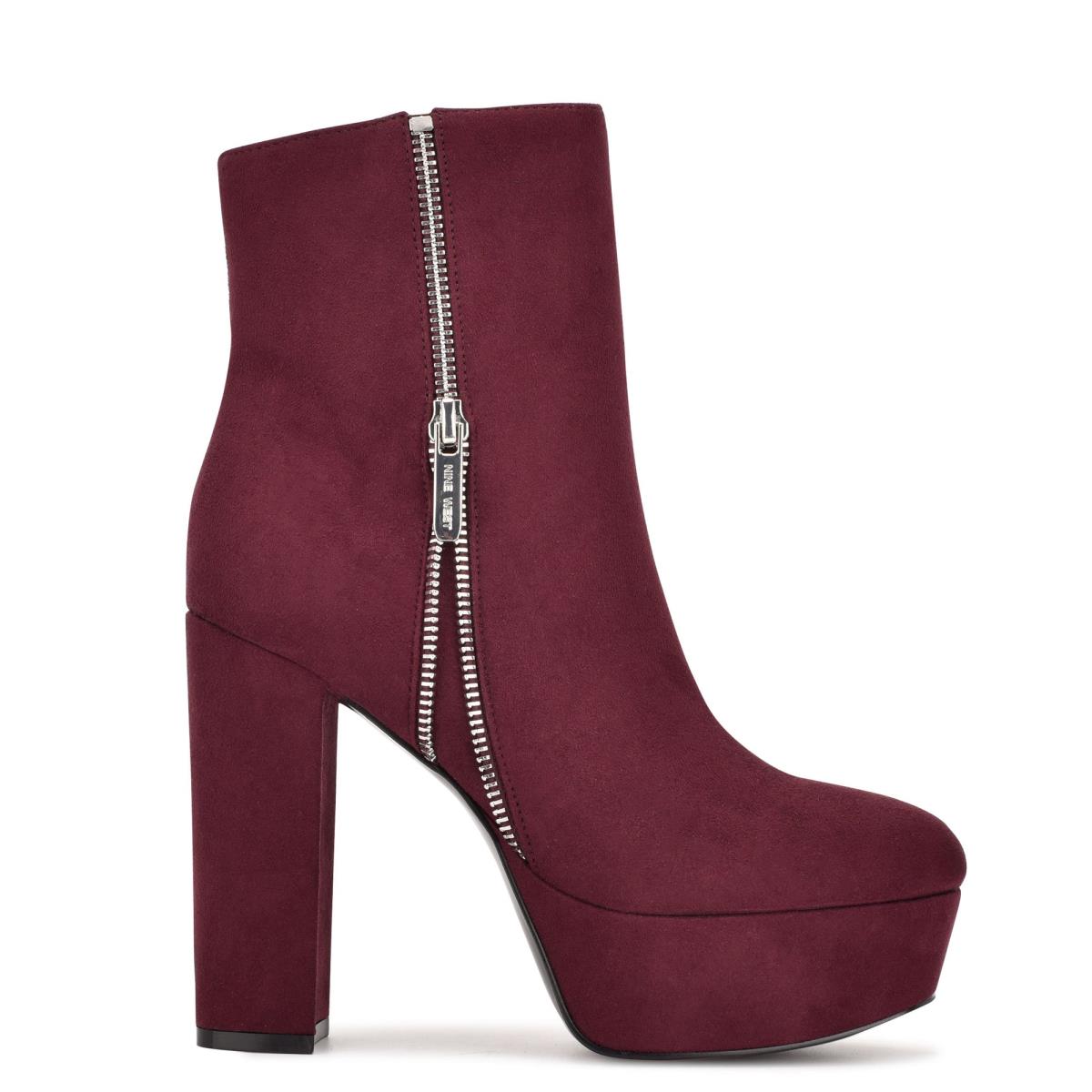 Booties Nine West Kerri Platform Mujer Burdeos | 3905GZMAQ