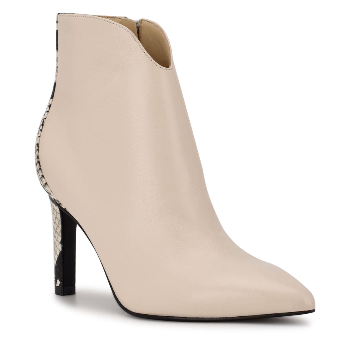 Booties Nine West Mikale Pointy Toe Mujer Creme | 4623CEFXO