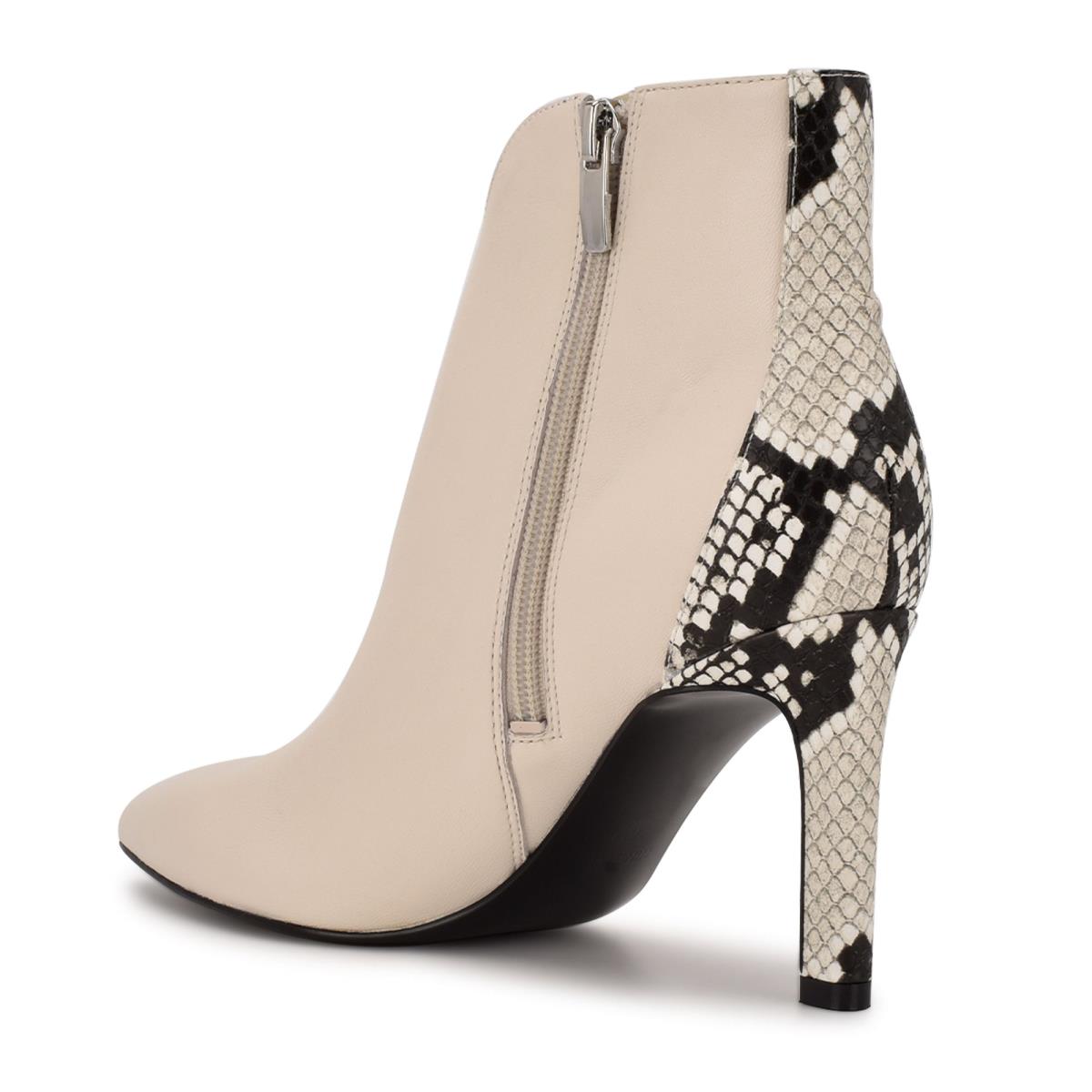 Booties Nine West Mikale Pointy Toe Mujer Creme | 4623CEFXO