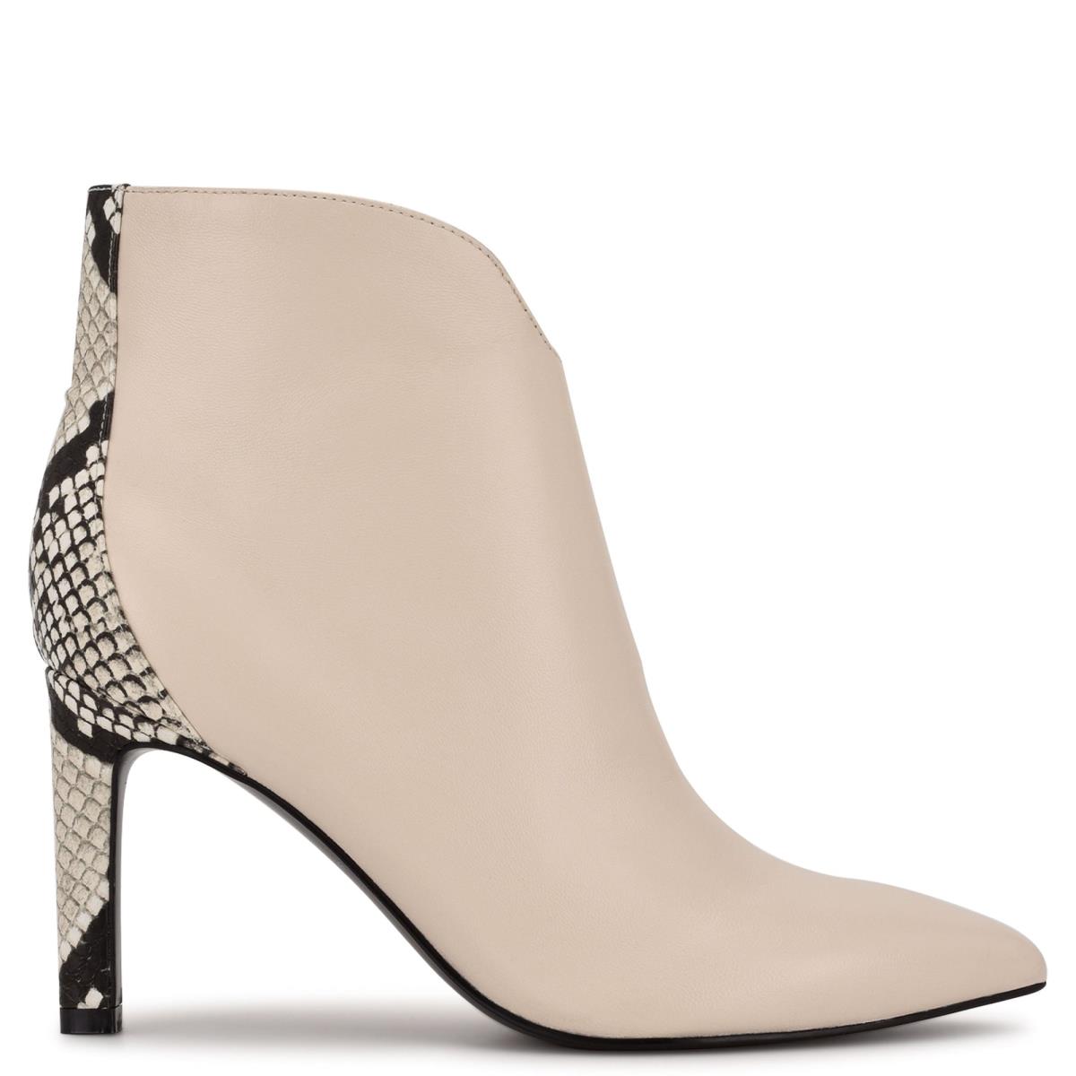 Booties Nine West Mikale Pointy Toe Mujer Creme | 4623CEFXO