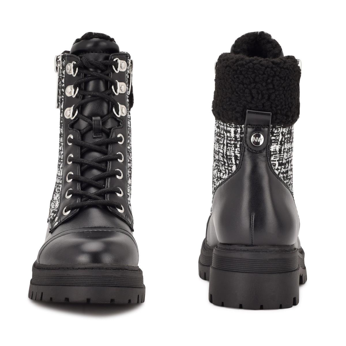 Booties Nine West Pike Combat Lug Sole Mujer Negras | 3698LXBZC