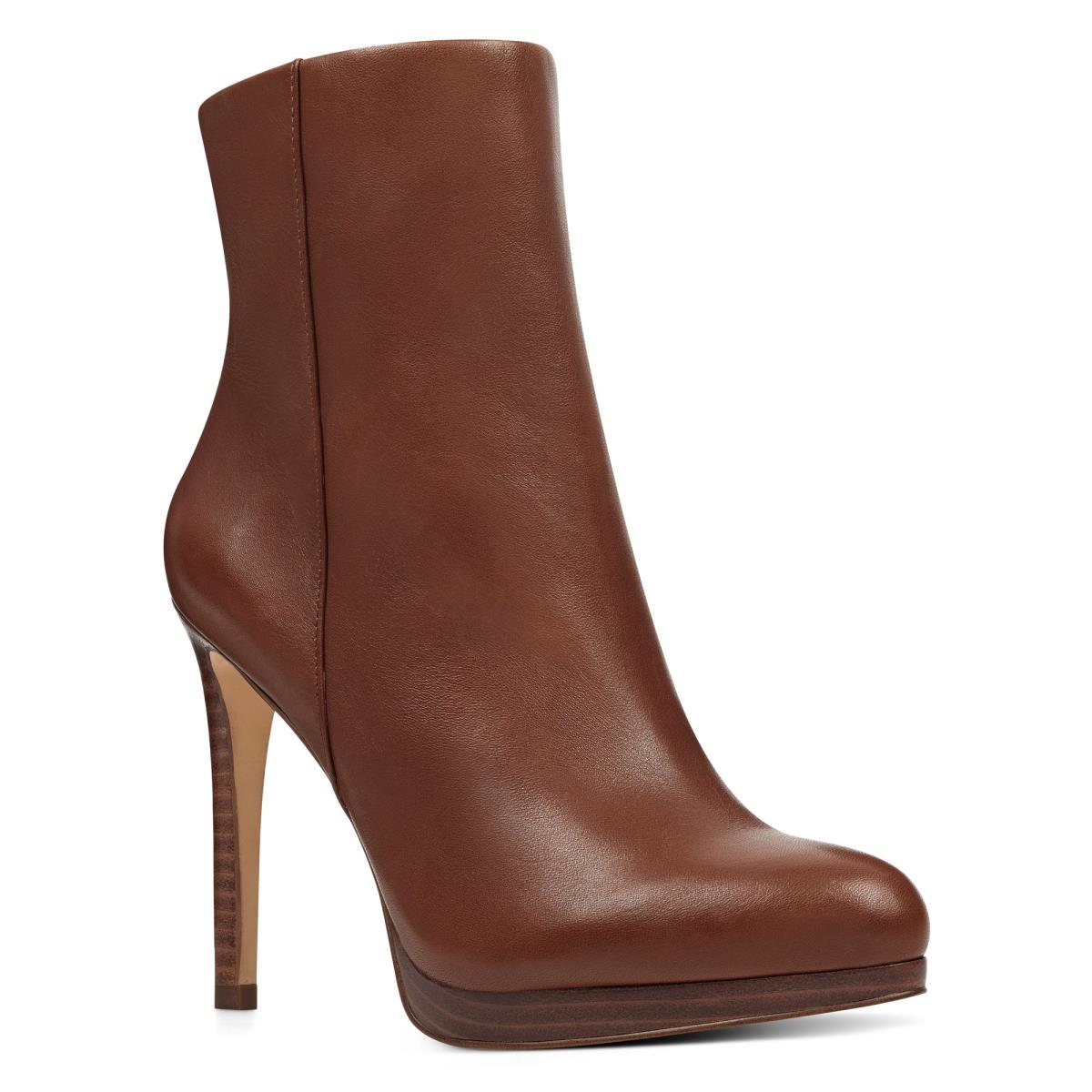 Booties Nine West Quanette Platform Mujer Marrones | 8463KZJAE