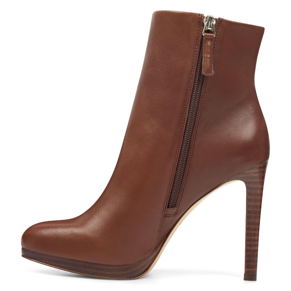 Booties Nine West Quanette Platform Mujer Marrones | 8463KZJAE