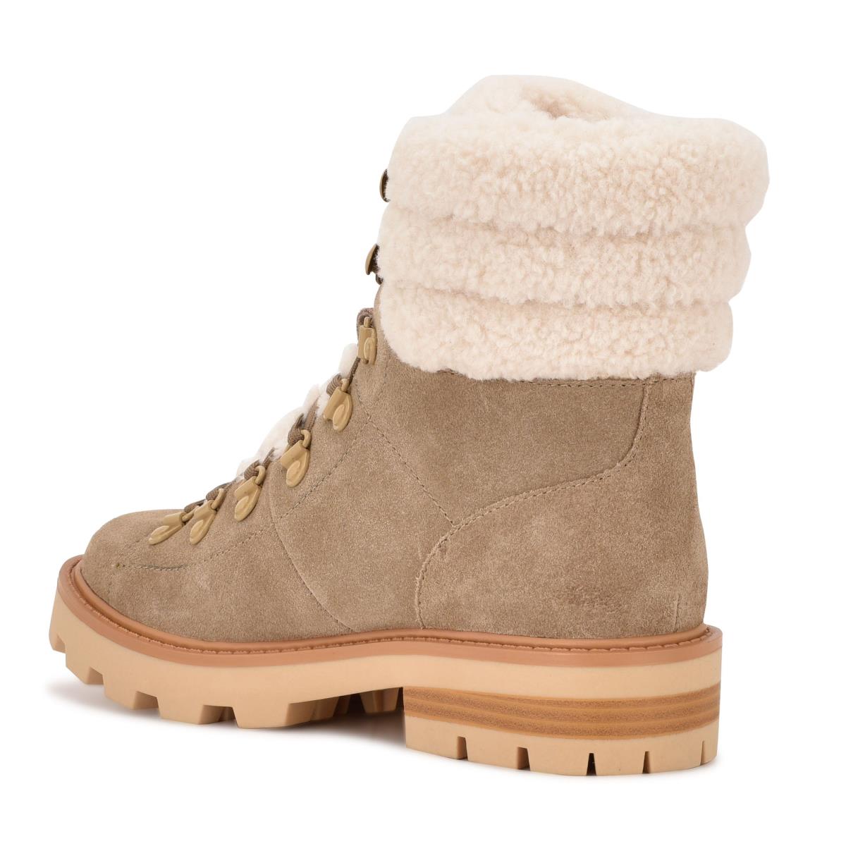 Booties Nine West Rima Combat Lug Sole Mujer Beige Claro | 3541MANZC