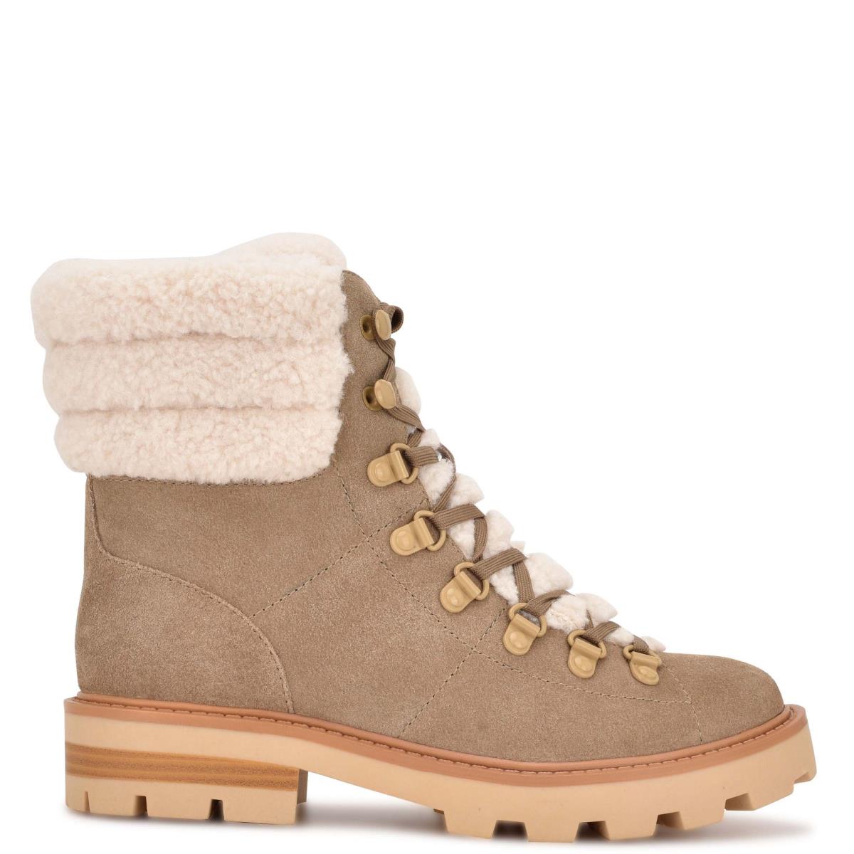 Booties Nine West Rima Combat Lug Sole Mujer Beige Claro | 3541MANZC