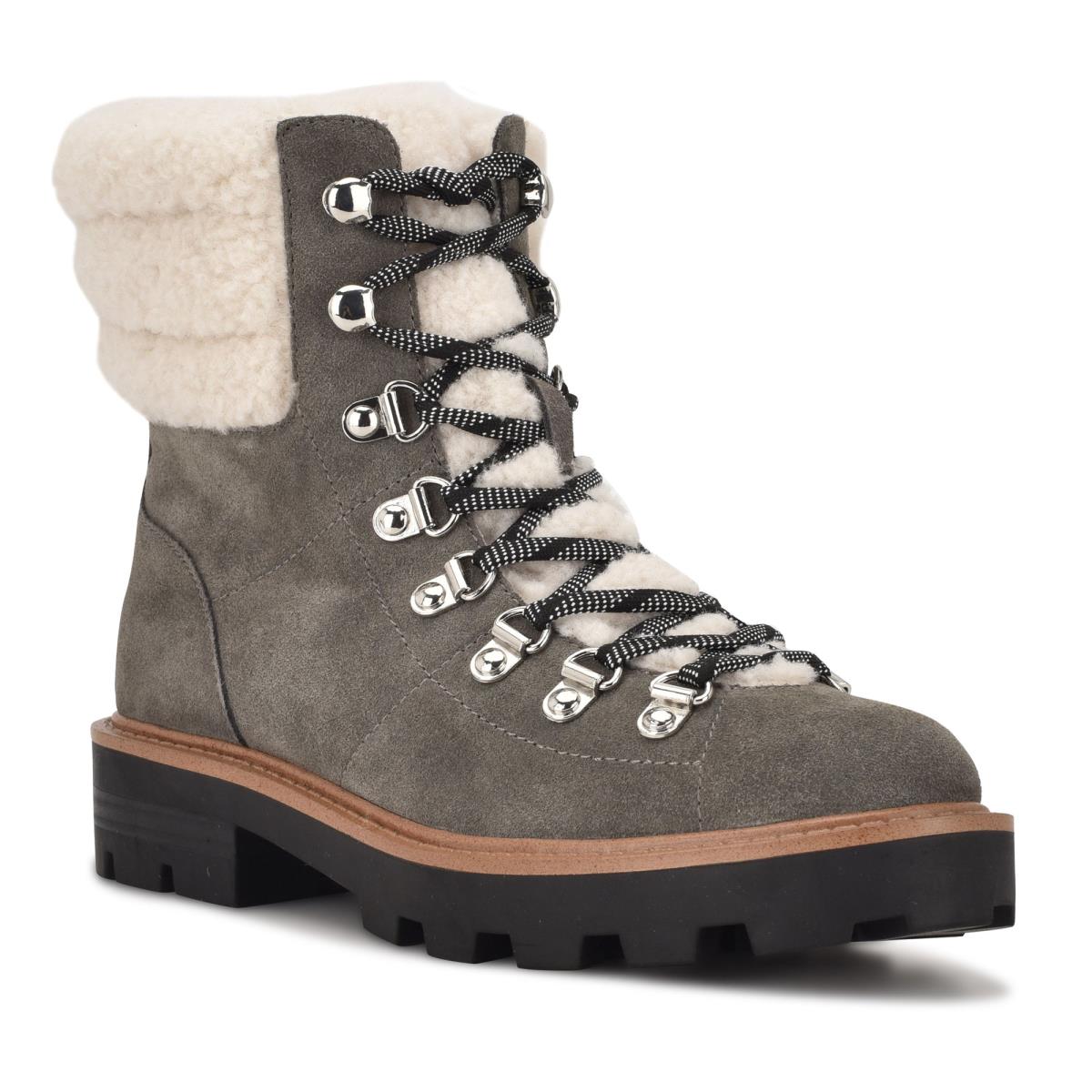 Booties Nine West Rima Combat Lug Sole Mujer Gris | 5687SCPIR