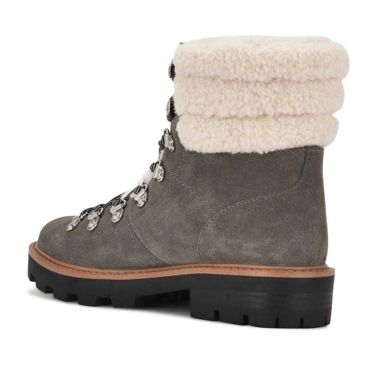 Booties Nine West Rima Combat Lug Sole Mujer Gris | 5687SCPIR