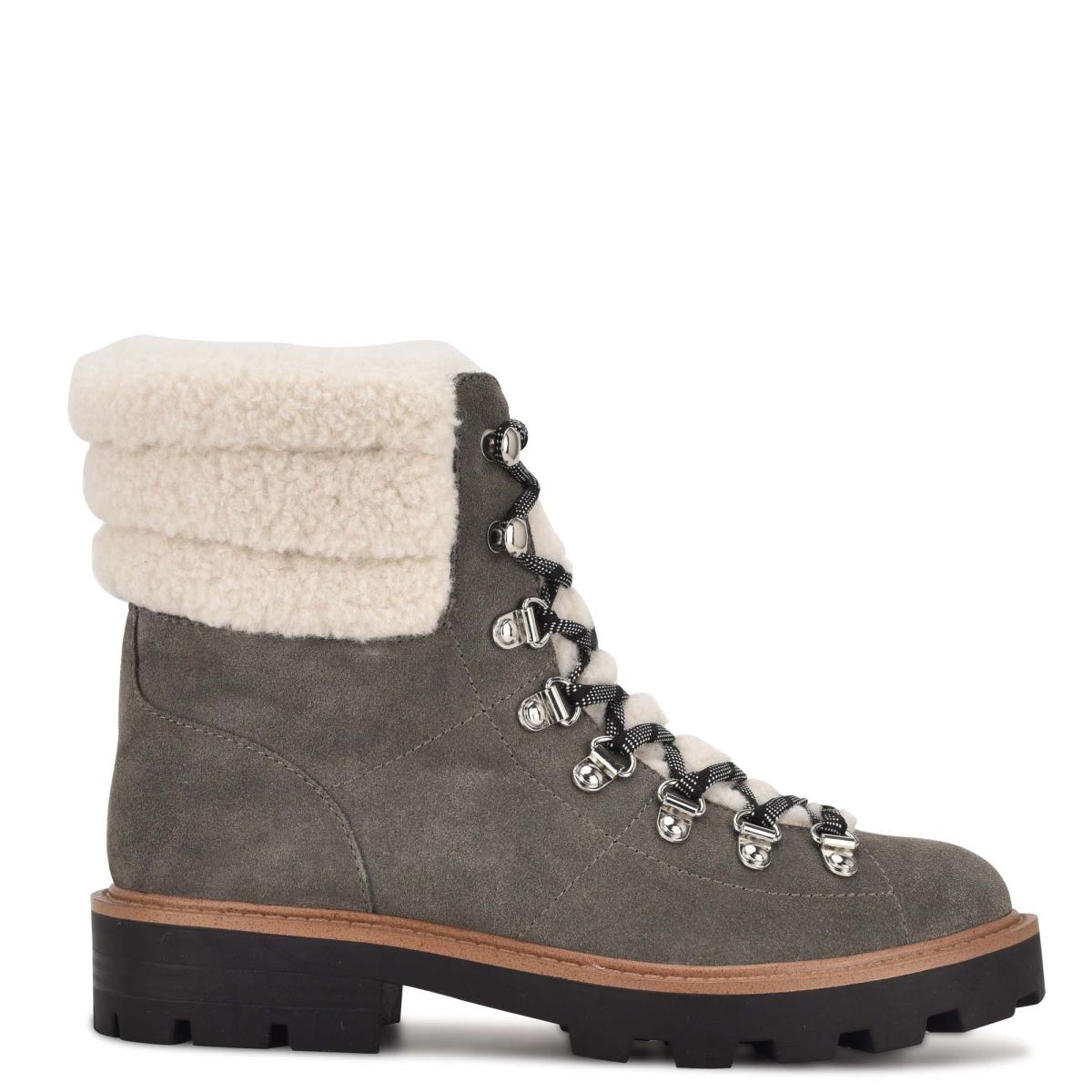 Booties Nine West Rima Combat Lug Sole Mujer Gris | 5687SCPIR