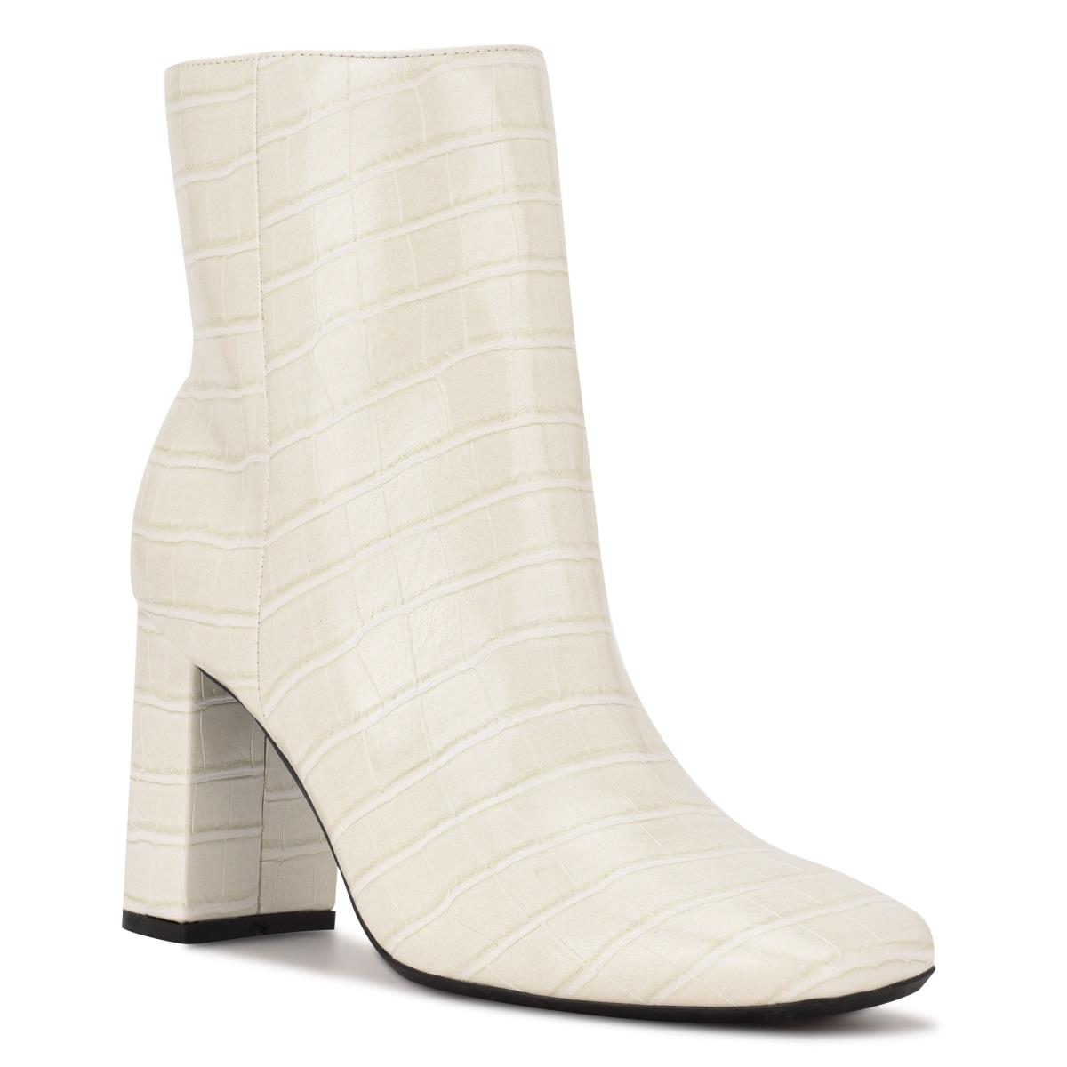 Booties Nine West Sardo 9x9 Heeled Mujer Beige | 0137FUGZK