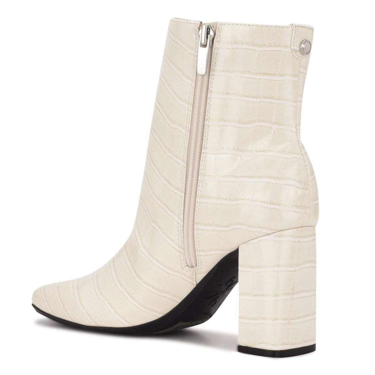 Booties Nine West Sardo 9x9 Heeled Mujer Beige | 0137FUGZK