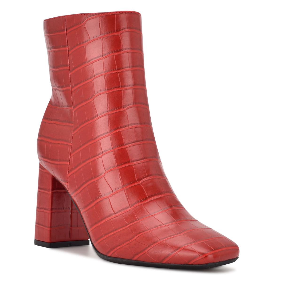 Booties Nine West Sardo 9x9 Heeled Mujer Rojas | 9658VWTCS