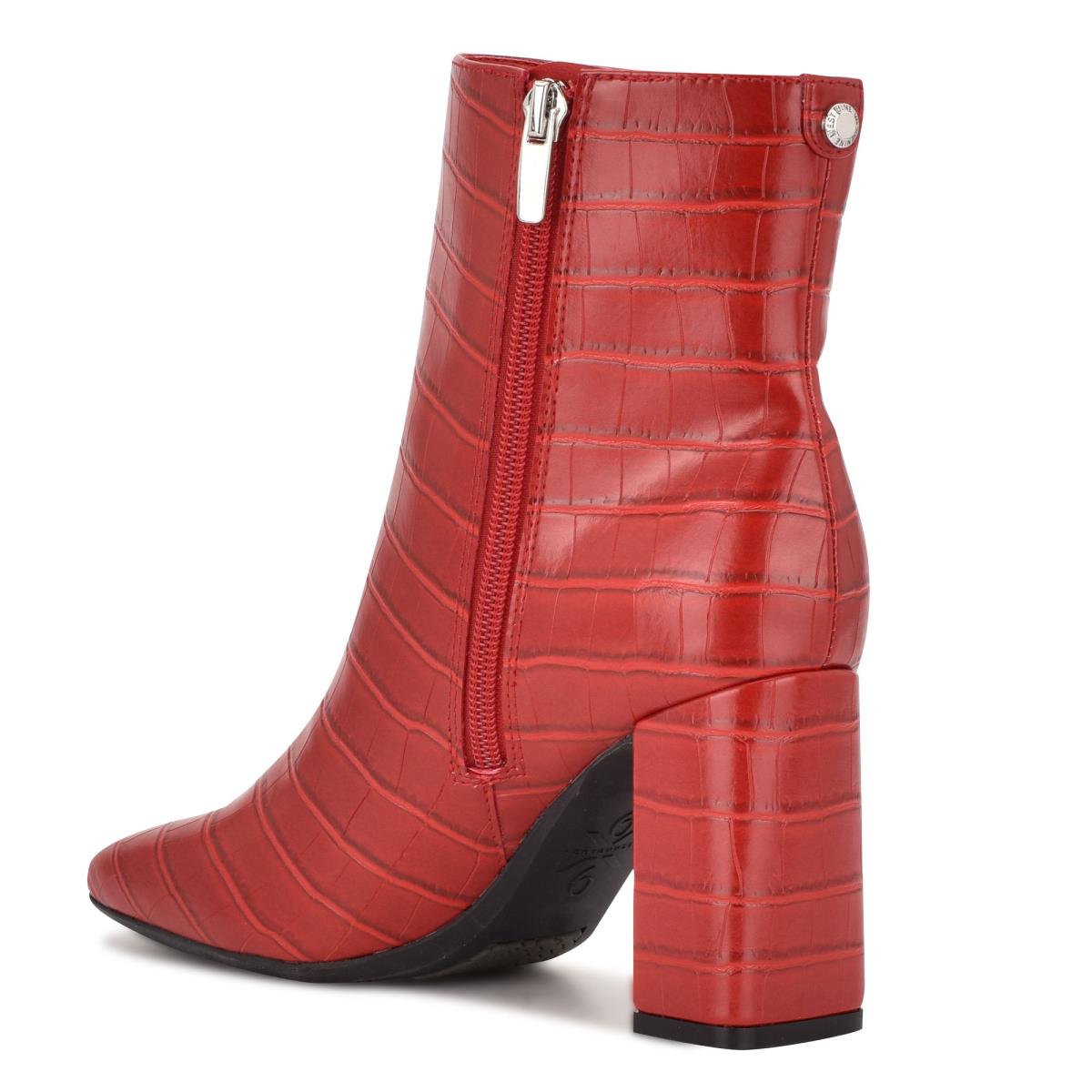 Booties Nine West Sardo 9x9 Heeled Mujer Rojas | 9658VWTCS