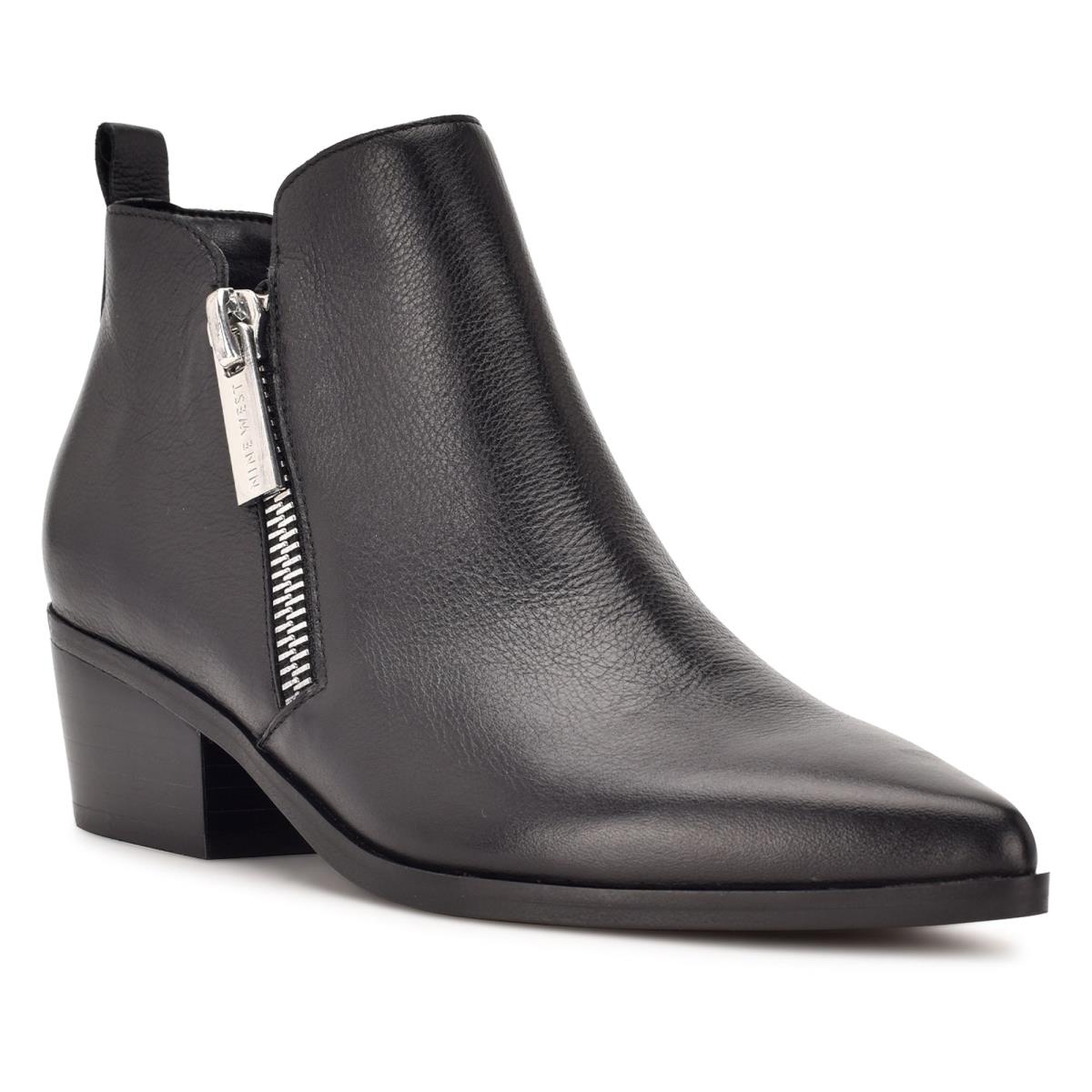 Booties Nine West Single Pointy Toe Mujer Negras | 8465ODART