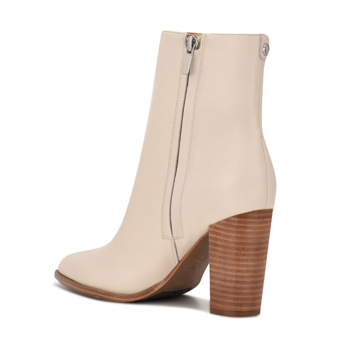 Booties Nine West Tryme 9x9 Heeled Mujer Blancas | 8547ZMUJD